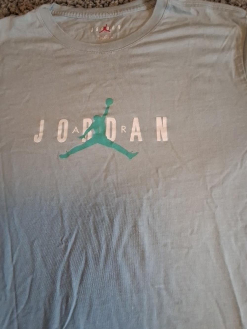 Jordan Mens  Light Blue Tee with Teal Jumpman